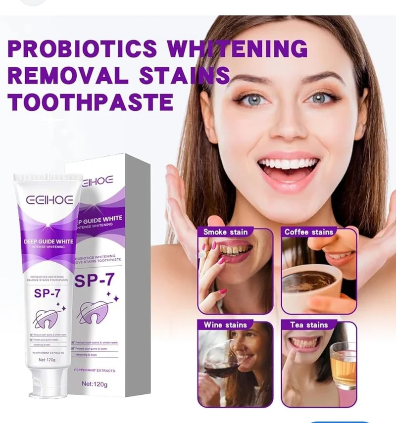 Deep Clean Whitening Toothpaste 120g for plaque removal, fresh breath and daily oral hygiene care — image 3