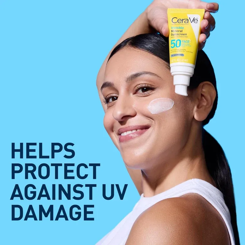 CeraVe Invisible Mineral Sunscreen SPF 50 face sunscreen with ceramides and niacinamide for UVA UVB protection. — image 5
