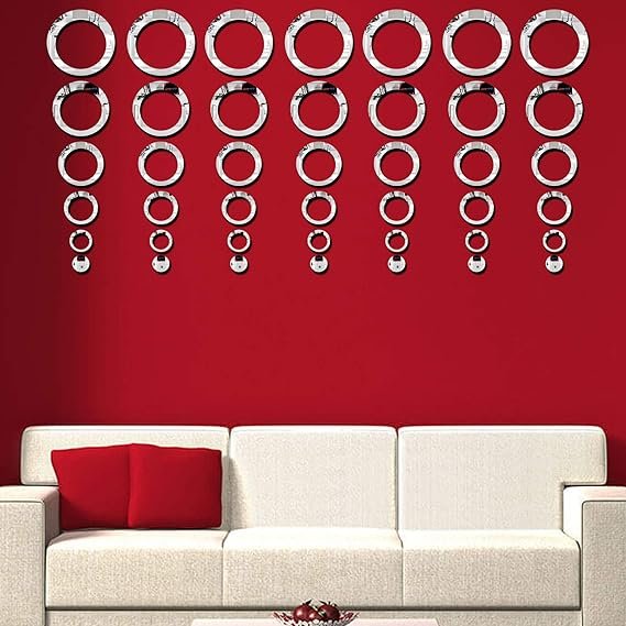 3D Ring 42 Silver Acrylic mirror for wall decor — image 5