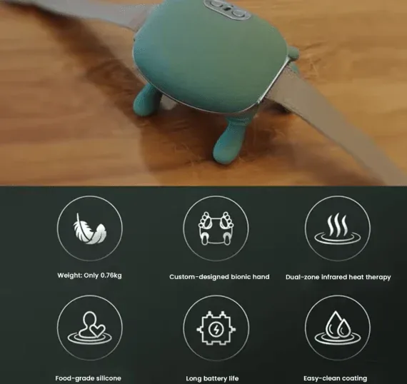USB rechargeable shoulder and neck massager with dual kneading massage for muscle relaxation. — image 3