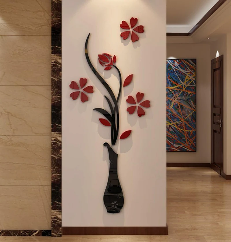 3D Acrylic Flower Vase Wall Art Decor — image 2