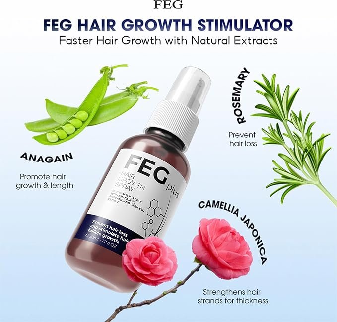 FEG Plus Hair Growth Spray 50ml for scalp care and healthier-looking, fuller hair. — image 3