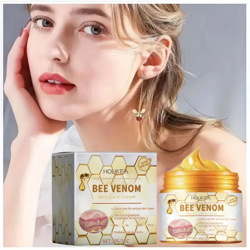 HOUKEA Bee Venom Skin Care Cream 30g moisturizing face cream with bee venom extract for smoother and healthier-looking skin