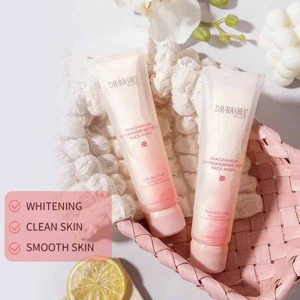 DR. RASHEL Niacinamide Whitening Face Wash double tube with Glutathione for cleansing and brightening skincare. — image 2