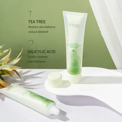 DR. RASHEL Tea Tree Face Wash double tube with Salicylic Acid for anti-acne and oil control skincare. — image 2