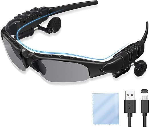 Wireless Bluetooth audio sunglasses with polarized lenses, built-in speakers, and hands-free calling for outdoor activities — image 4