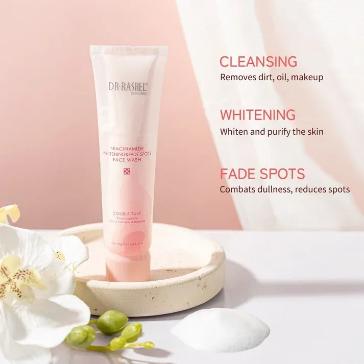 DR. RASHEL Niacinamide Whitening Face Wash double tube with Glutathione for cleansing and brightening skincare. — image 4