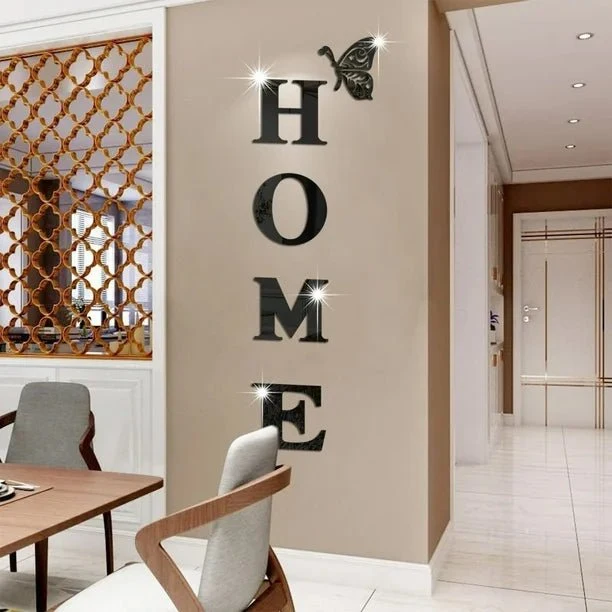 Modern HOME Acrylic Mirror Wall Decor with Butterflies — image 2