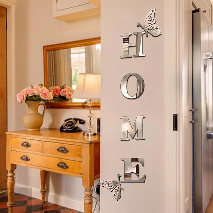 Modern HOME Acrylic Mirror Wall Decor with Butterflies — image 3