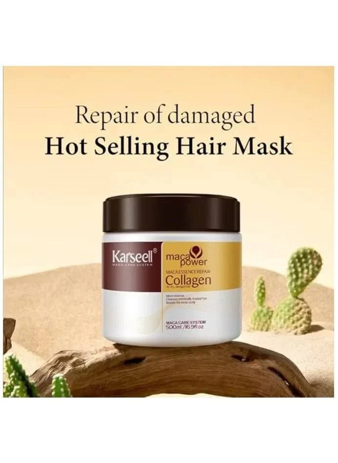 Karseell Hair Repair Collagen Treatment 500ml nourishing hair mask for damaged hair repair, frizz control and deep conditioning — image 5