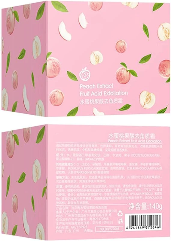 Peach Extract Fruit Acid Exfoliating Face Gel Cream for gentle exfoliation and smoother, refreshed skin. — image 2