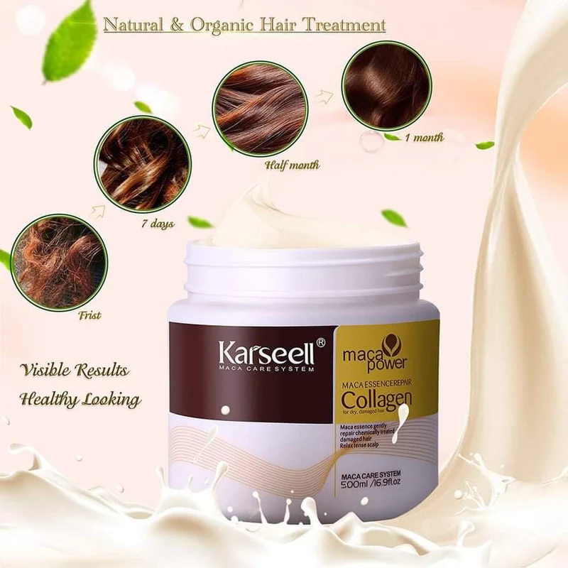 Karseell Hair Repair Collagen Treatment 500ml nourishing hair mask for damaged hair repair, frizz control and deep conditioning — image 6