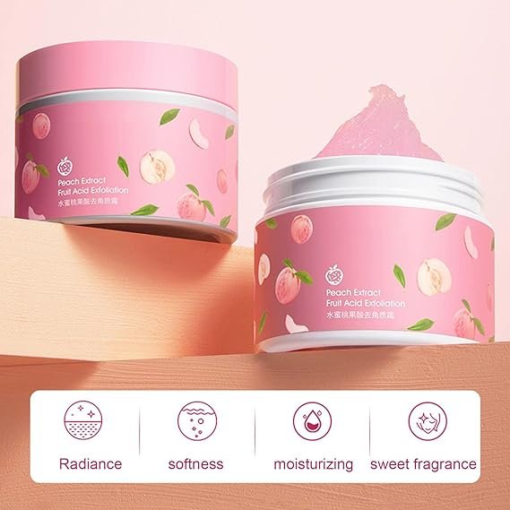 Peach Extract Fruit Acid Exfoliating Face Gel Cream for gentle exfoliation and smoother, refreshed skin.