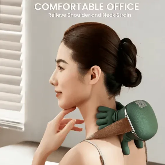 USB rechargeable shoulder and neck massager with dual kneading massage for muscle relaxation. — image 5