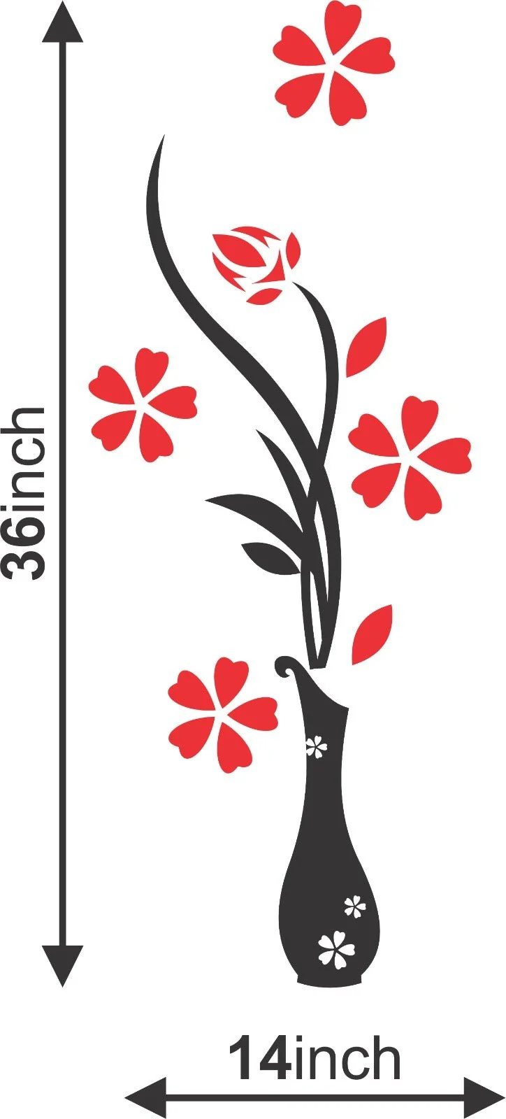 3D Acrylic Flower Vase Wall Art Decor — image 3